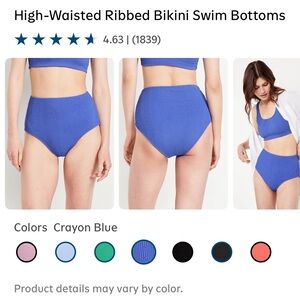 NWT Old Navy Ribbed Blue Bikini Bottom Large